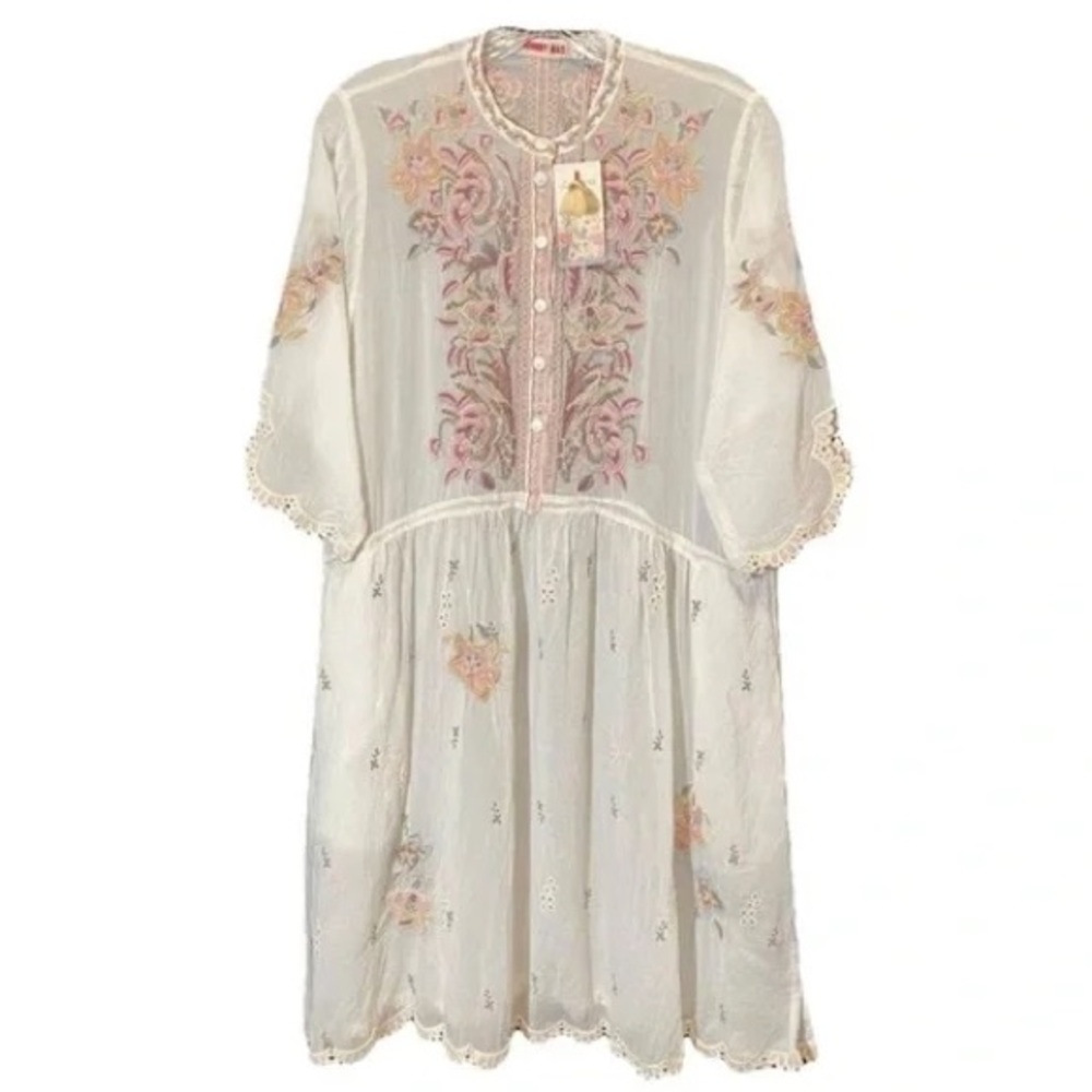 Johnny Was Cottagecore Boho Embroidered Elizabetta Baby Doll Dress